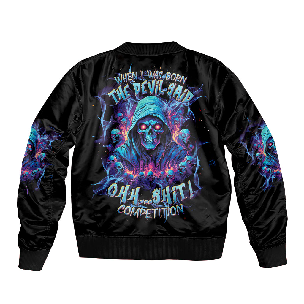 Reaper Skull Bomber Jacket When I Was Born The Devil Said Oh Shit Competition