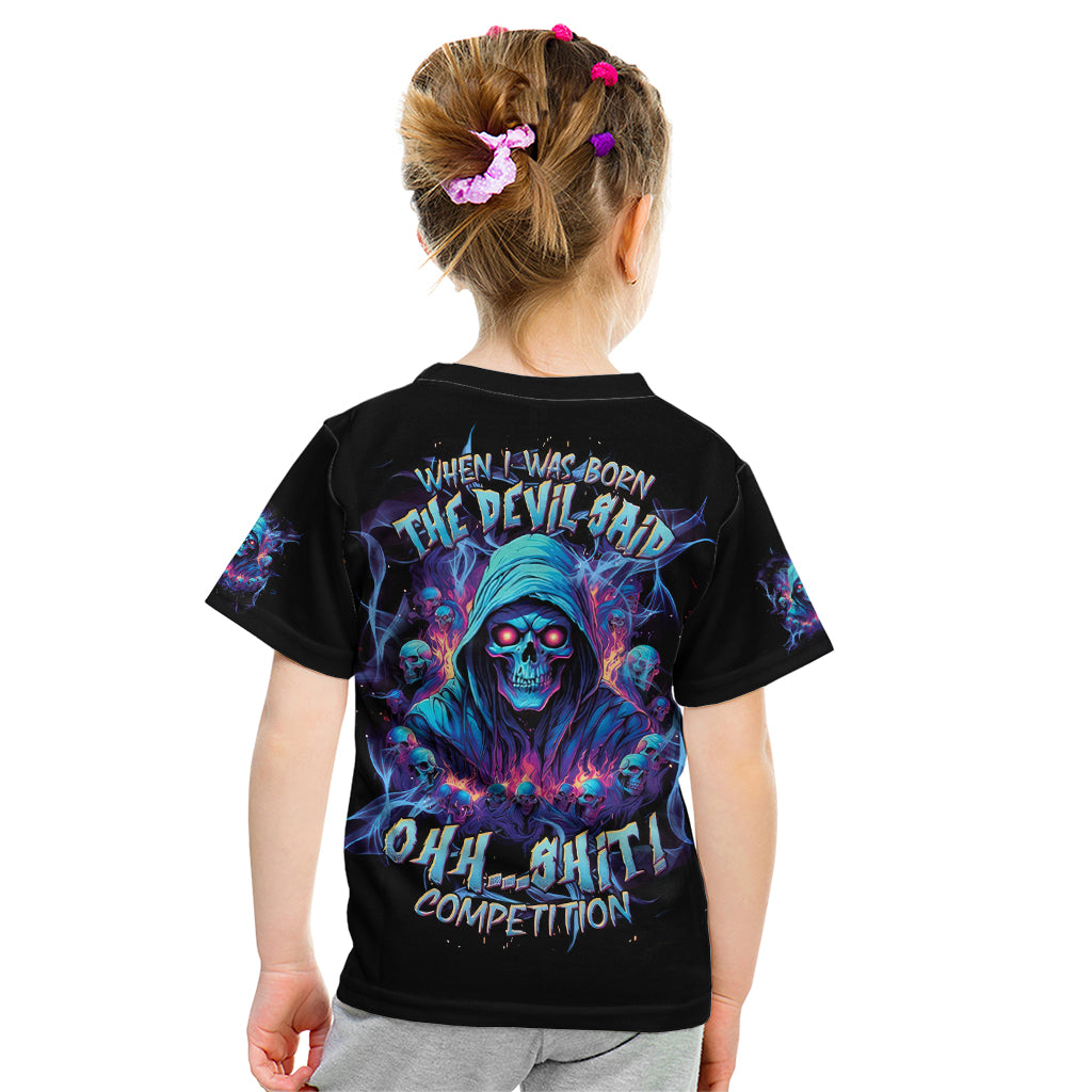 Reaper Skull Kid T Shirt When I Was Born The Devil Said Oh Shit Competition