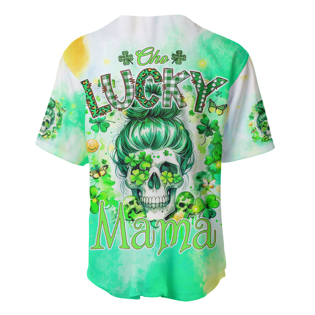 Irish Skull Baseball Jersey Oho Lucky Mama