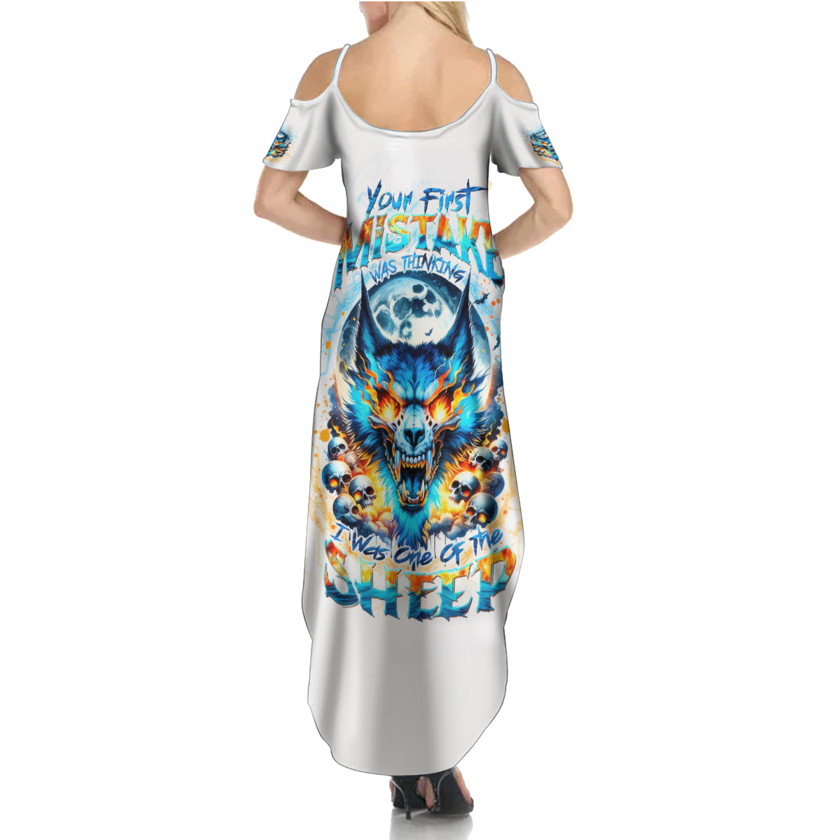 Wolf Skull Summer Maxi Dress You First Mistake Was Thinking I Was One Of The Sheep