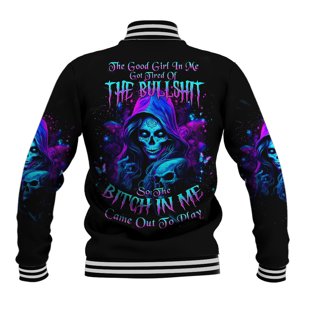 Witch Skull Baseball Jacket The Good Girl In Me Got Tired Of The Bullshit