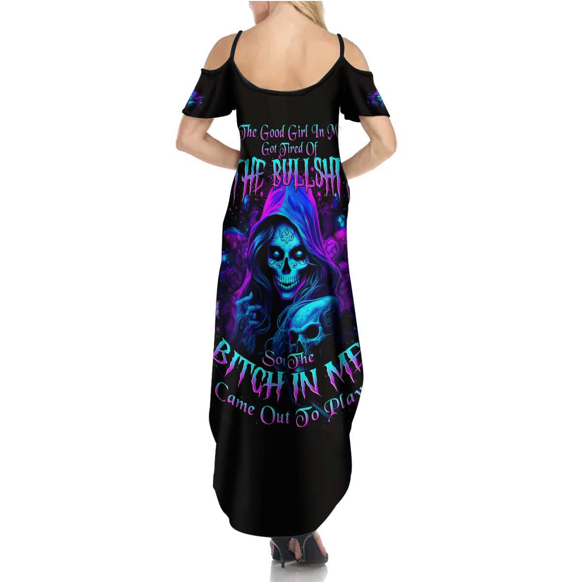 Witch Skull Summer Maxi Dress The Good Girl In Me Got Tired Of The Bullshit