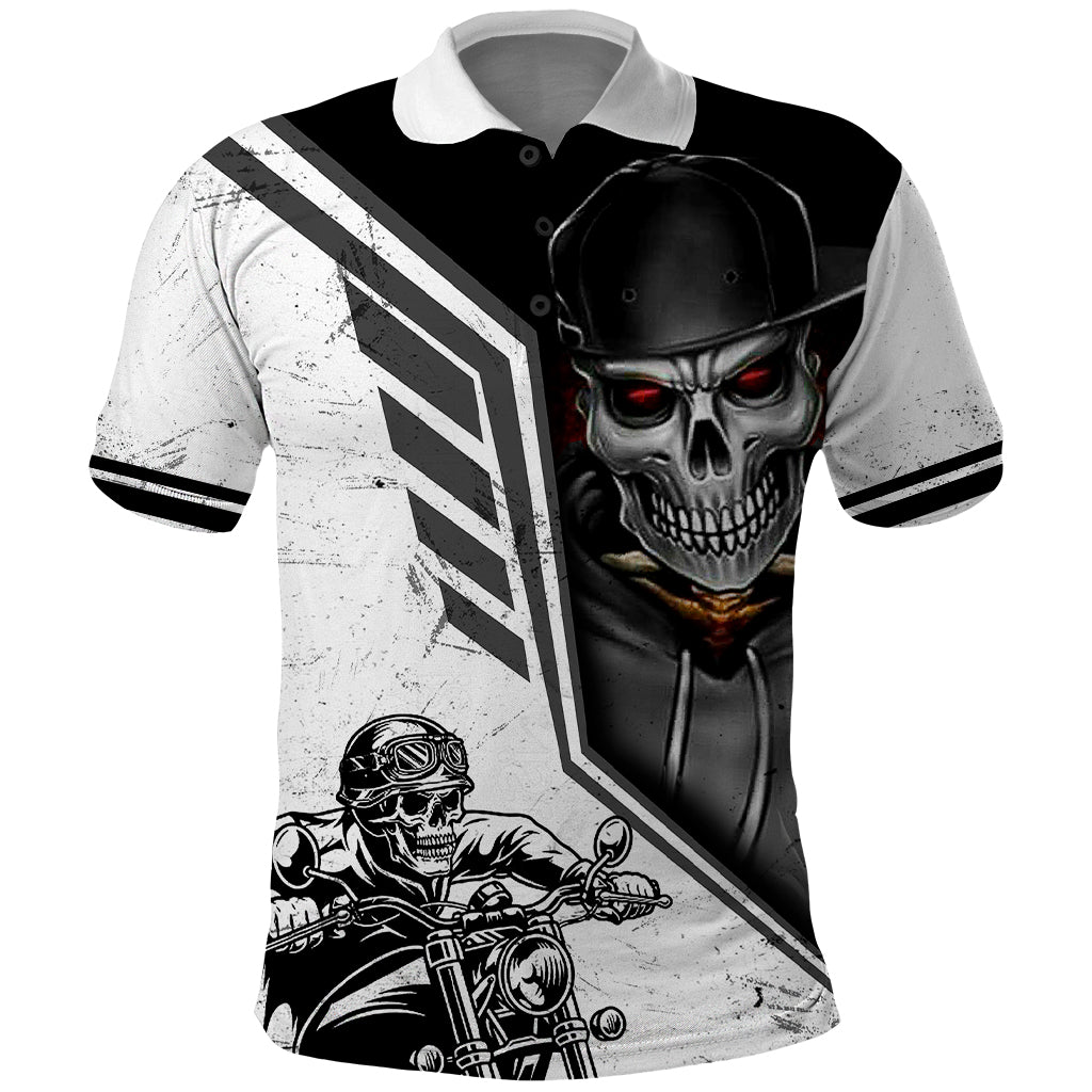 skull-polo-shirt-riding-motocycle