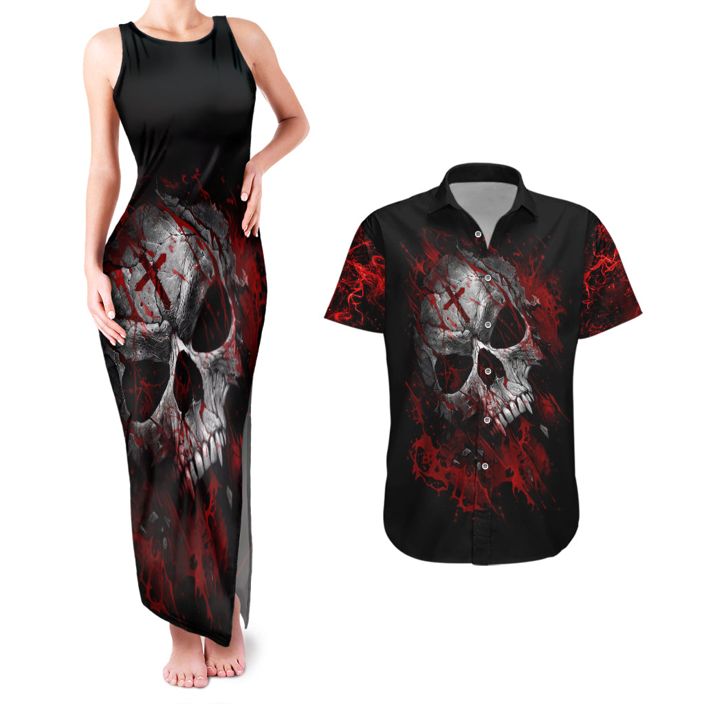 skull-couples-matching-tank-maxi-dress-and-hawaiian-shirt-bloody-skull-scream