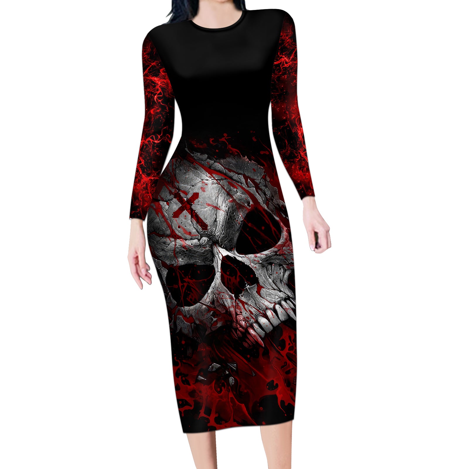 skull-long-sleeve-bodycon-dress-bloody-skull-scream