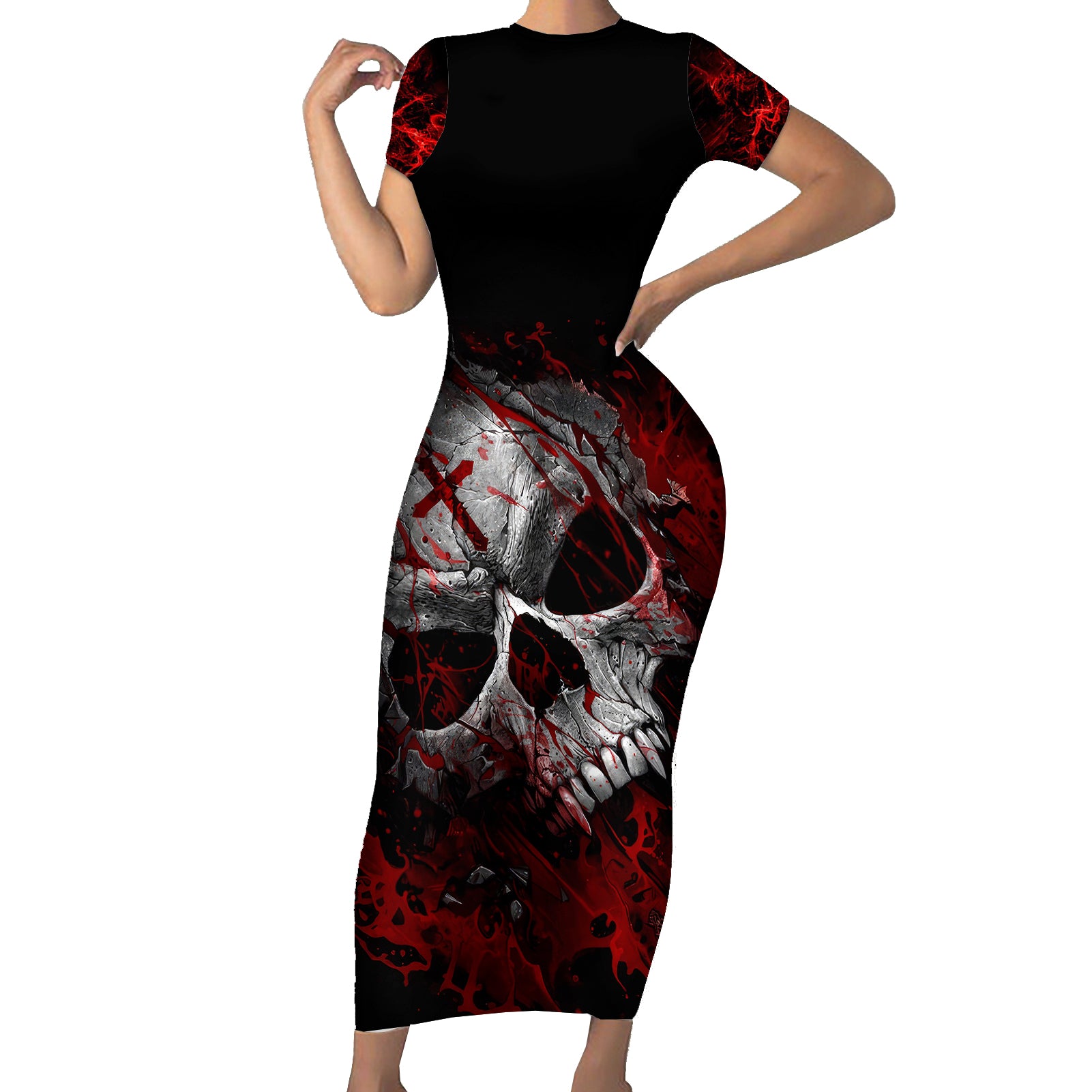 skull-short-sleeve-bodycon-dress-bloody-skull-scream