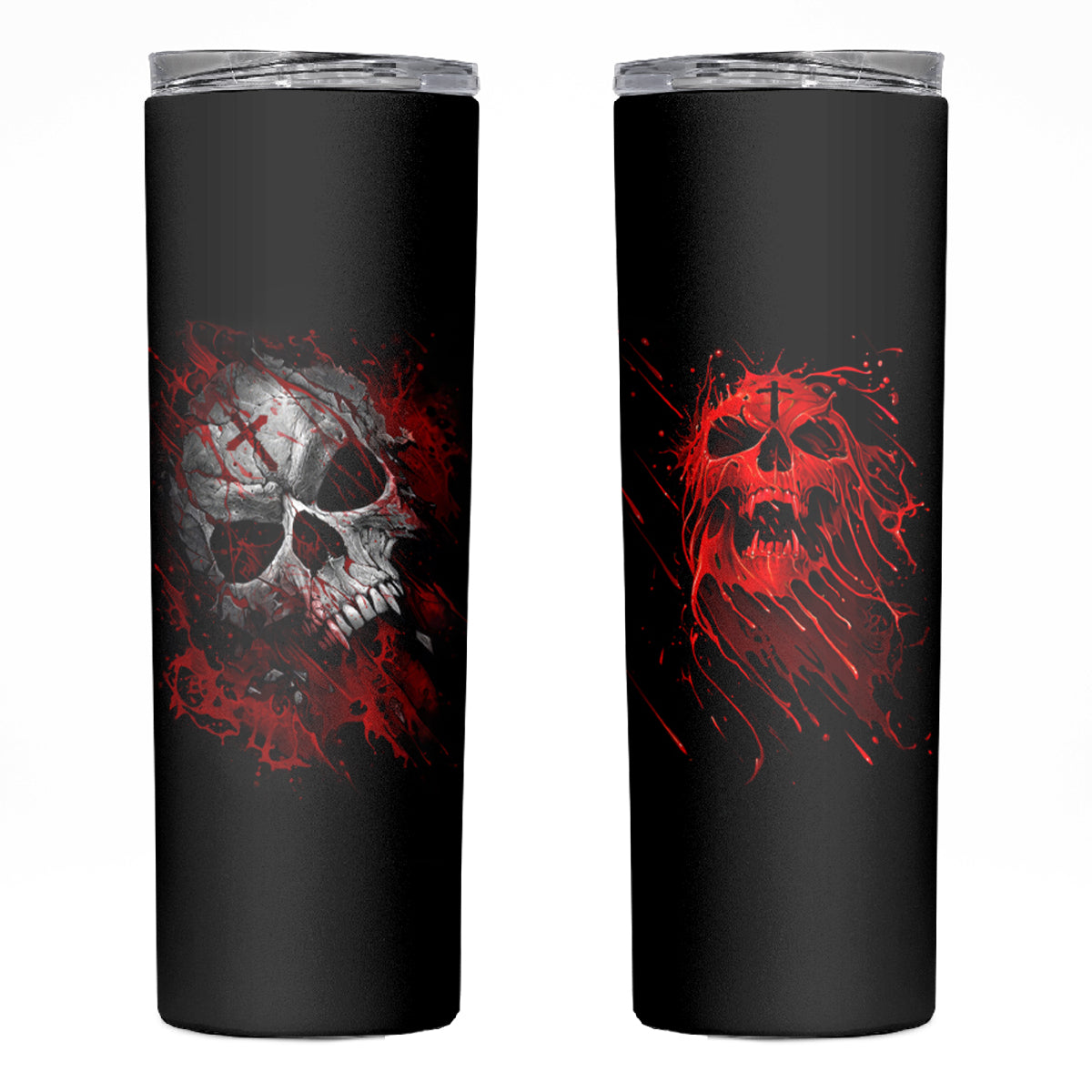 Skull Skinny Tumbler Bloody Skull Scream