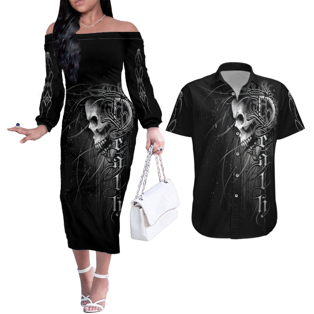 skull-couples-matching-off-the-shoulder-long-sleeve-dress-and-hawaiian-shirt-skull-death-forever