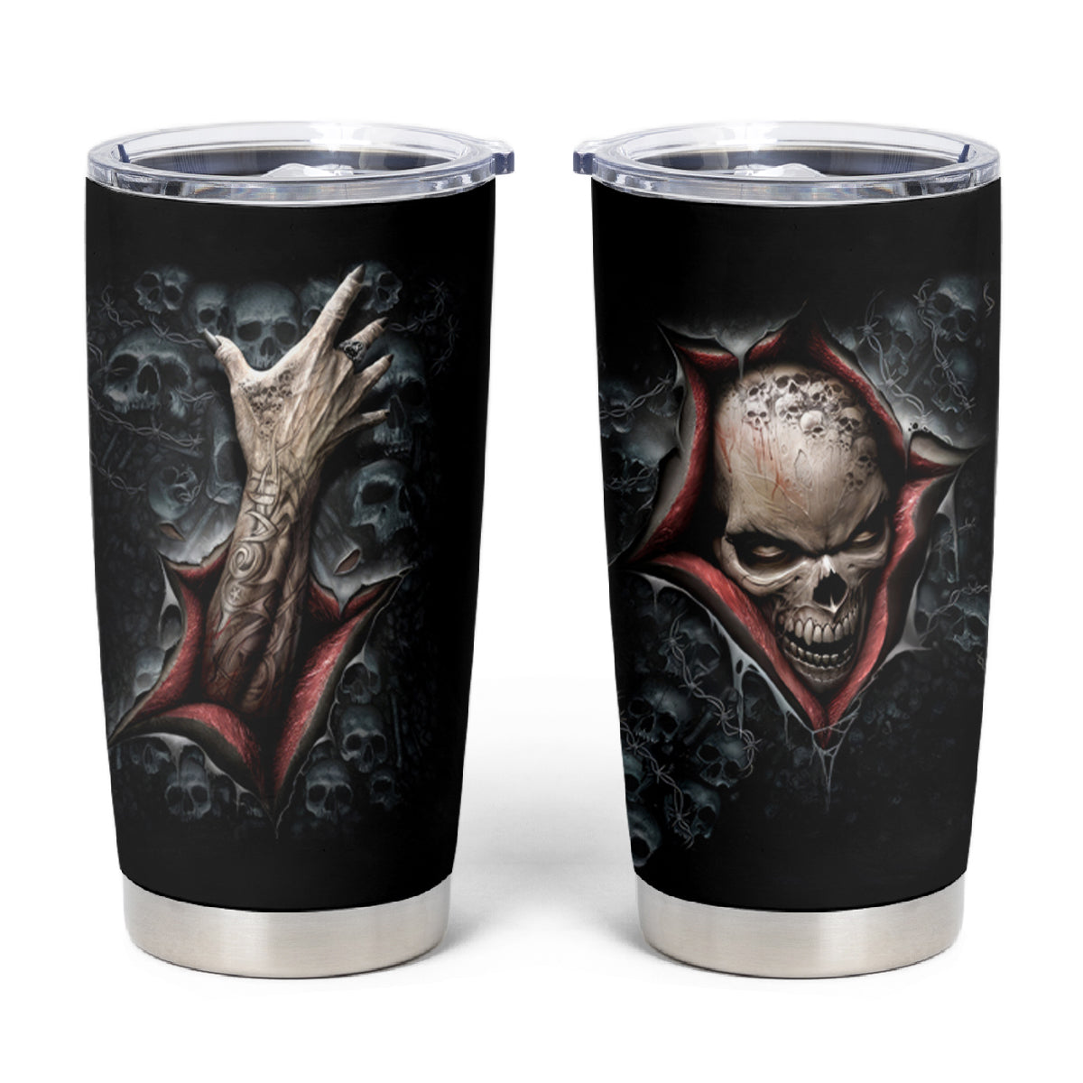 Skull Tumbler Cup Skeleton Ripped inside