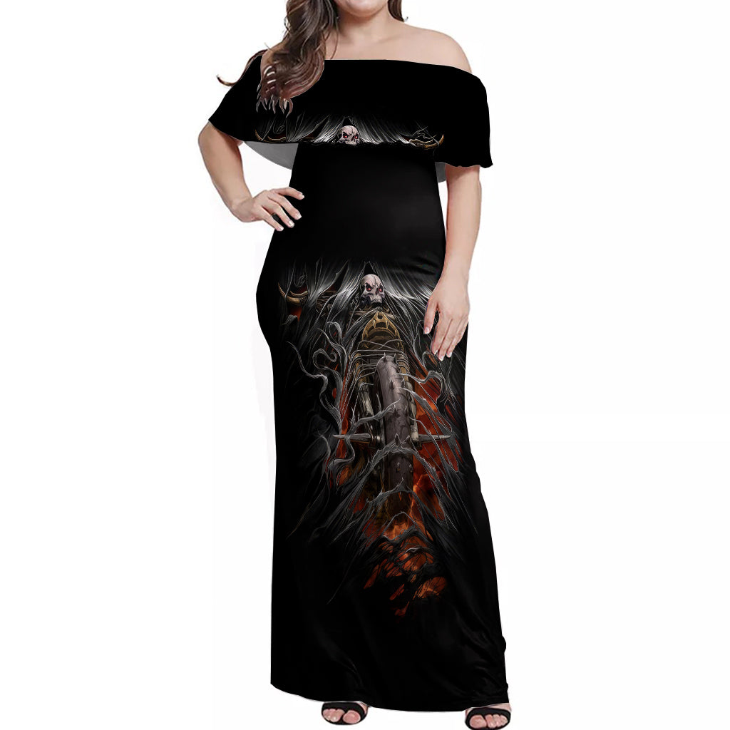 flaming-skull-off-shoulder-maxi-dress-death-angel-riding-motocycle