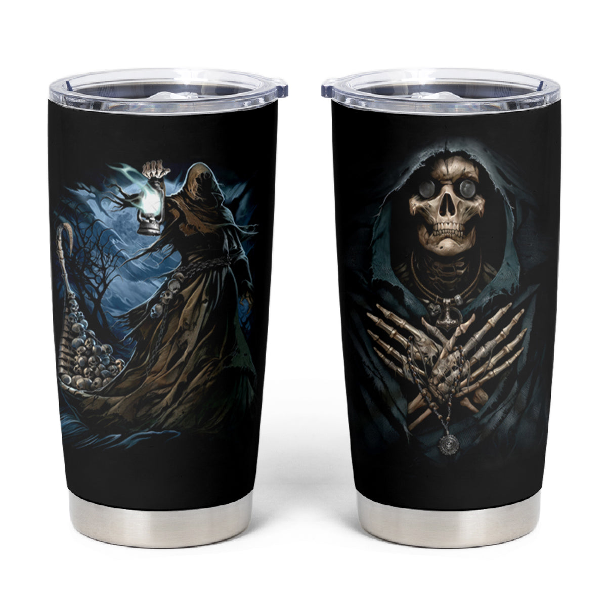 Grim Reaper Tumbler Cup The Ferryman Of The Underworld with Charon Skull Black