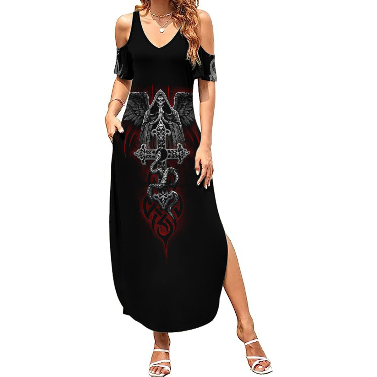 skull-summer-maxi-dress-cross-snake-bloody-skull