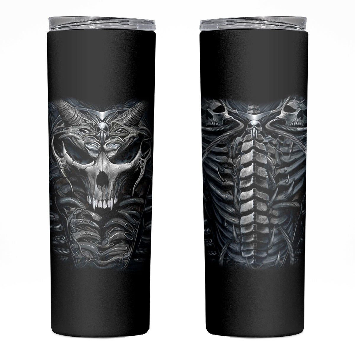 Skull Skinny Tumbler Skeleton Inside