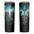 Flame Twin Skull Skinny Tumbler Skeleton Inside