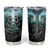 Flame Twin Skull Tumbler Cup Skeleton Inside