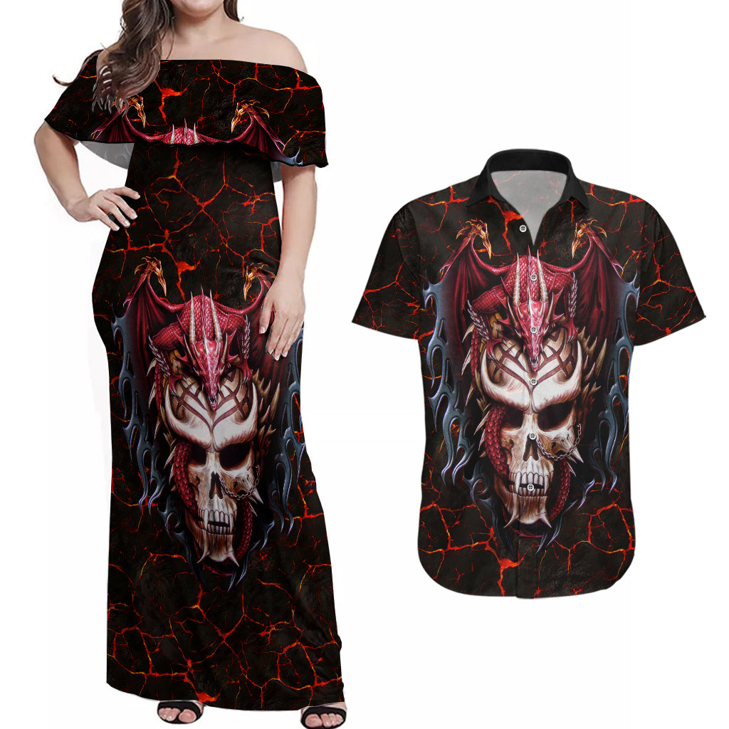 infernal-draconic-skull-couples-matching-off-shoulder-maxi-dress-and-hawaiian-shirt-embracing-the-fiery-soul