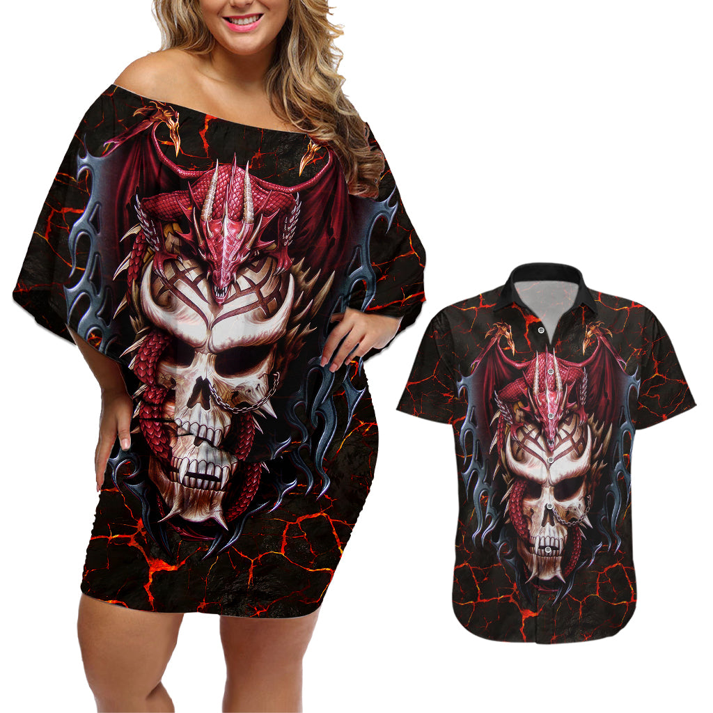 infernal-draconic-skull-couples-matching-off-shoulder-short-dress-and-hawaiian-shirt-embracing-the-fiery-soul