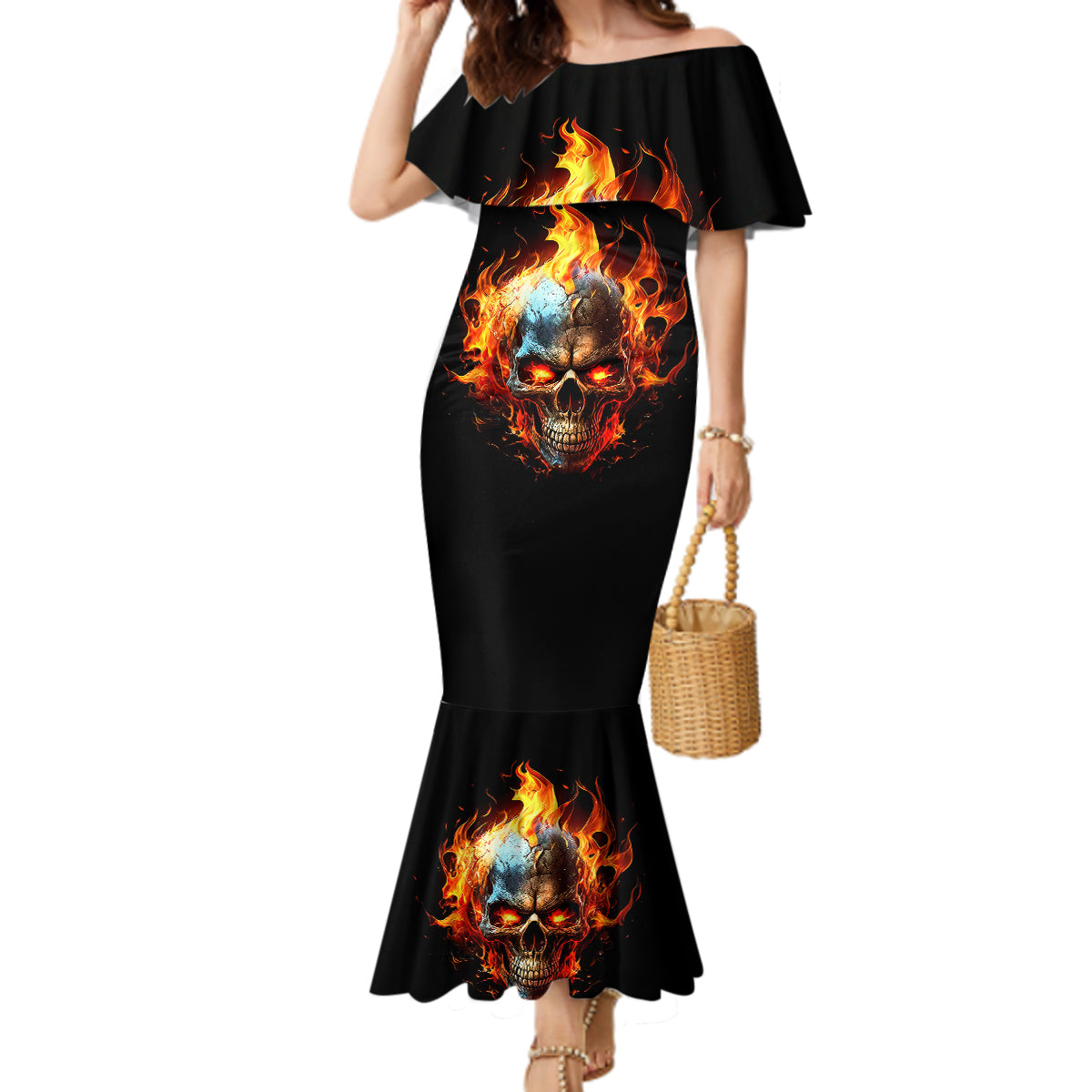 flaming-skull-mermaid-dress-celestial-riders-with-angel-wings