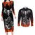 skull-couples-matching-long-sleeve-bodycon-dress-and-long-sleeve-button-shirts-five-skull-with-motocycle