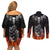 skull-couples-matching-off-shoulder-short-dress-and-long-sleeve-button-shirts-five-skull-with-motocycle