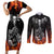 skull-couples-matching-short-sleeve-bodycon-dress-and-long-sleeve-button-shirts-five-skull-with-motocycle