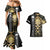 golden-gothic-skull-couples-matching-mermaid-dress-and-hawaiian-shirt-embracing-ancient-elegance