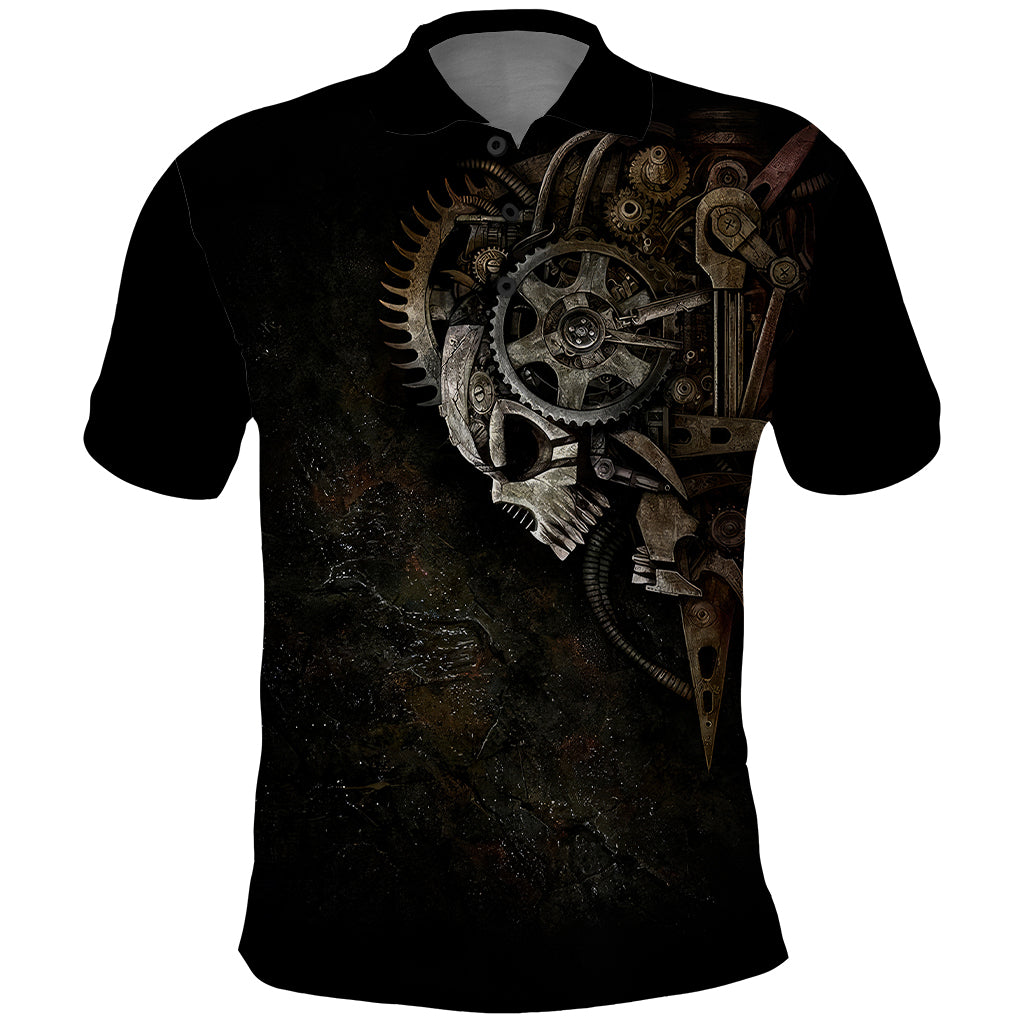 unveiling-the-mechanical-skull-polo-shirt-cybernetic-enigma