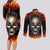 metal-skull-couples-matching-long-sleeve-bodycon-dress-and-long-sleeve-button-shirts-infernal-chains-in-fiery-abyss