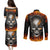 metal-skull-couples-matching-puletasi-dress-and-long-sleeve-button-shirts-infernal-chains-in-fiery-abyss