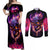 skull-couples-matching-off-shoulder-maxi-dress-and-long-sleeve-button-shirts-purple-skull-fire