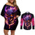 skull-couples-matching-off-shoulder-short-dress-and-long-sleeve-button-shirts-purple-skull-fire