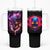 Skull Tumbler With Handle Purple Skull Fire