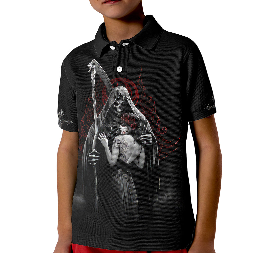 skull-kid-polo-shirt-death-angel-and-da-de-muertos-girl