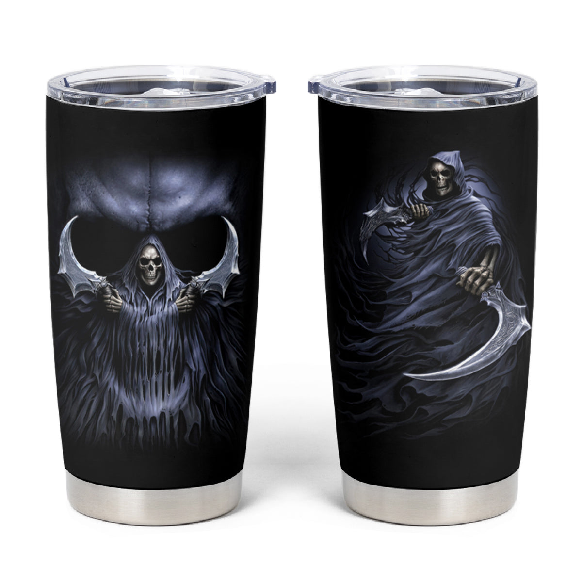 Skull Tumbler Cup Purple Death Reaper