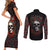 skull-couples-matching-short-sleeve-bodycon-dress-and-long-sleeve-button-shirts-red-rose