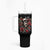 Skull Tumbler With Handle Red Rose