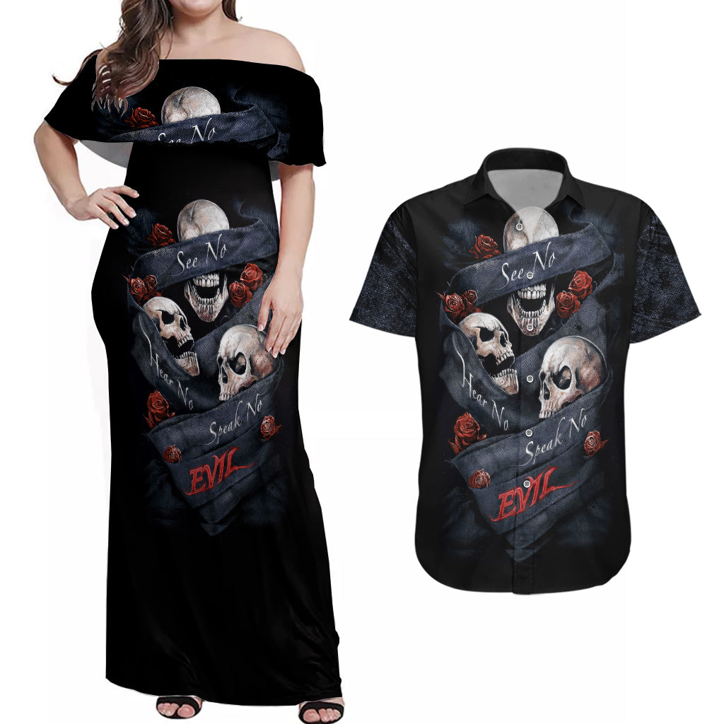 skull-couples-matching-off-shoulder-maxi-dress-and-hawaiian-shirt-no-see-evil-red-rose-jean