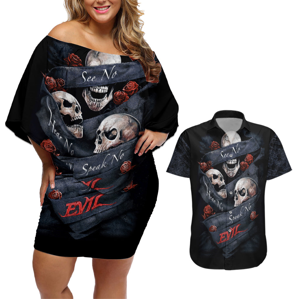 skull-couples-matching-off-shoulder-short-dress-and-hawaiian-shirt-no-see-evil-red-rose-jean