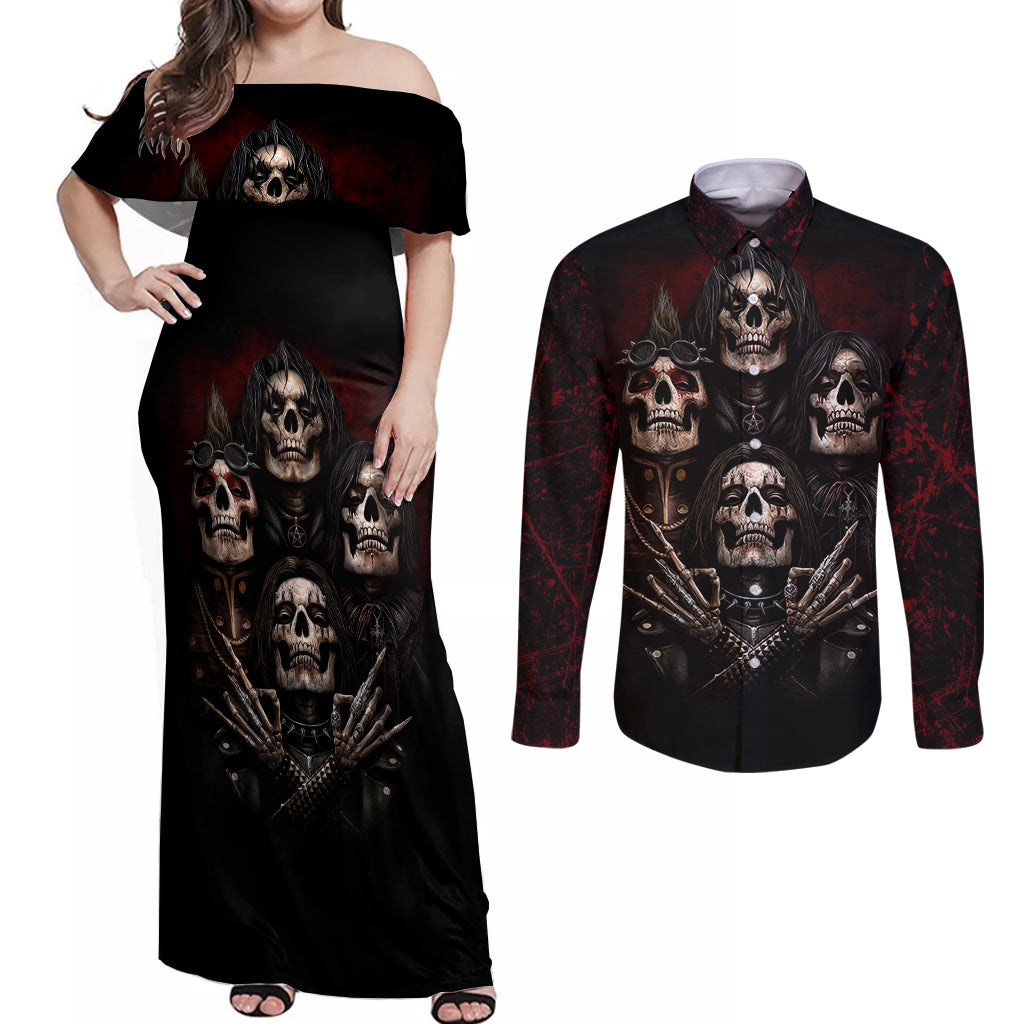 skull-couples-matching-off-shoulder-maxi-dress-and-long-sleeve-button-shirts-boy-band-queen