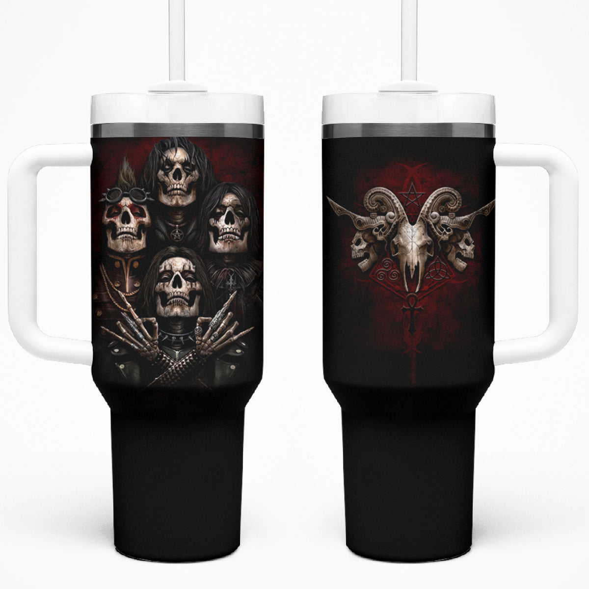 Skull Tumbler With Handle Boy Band Queen