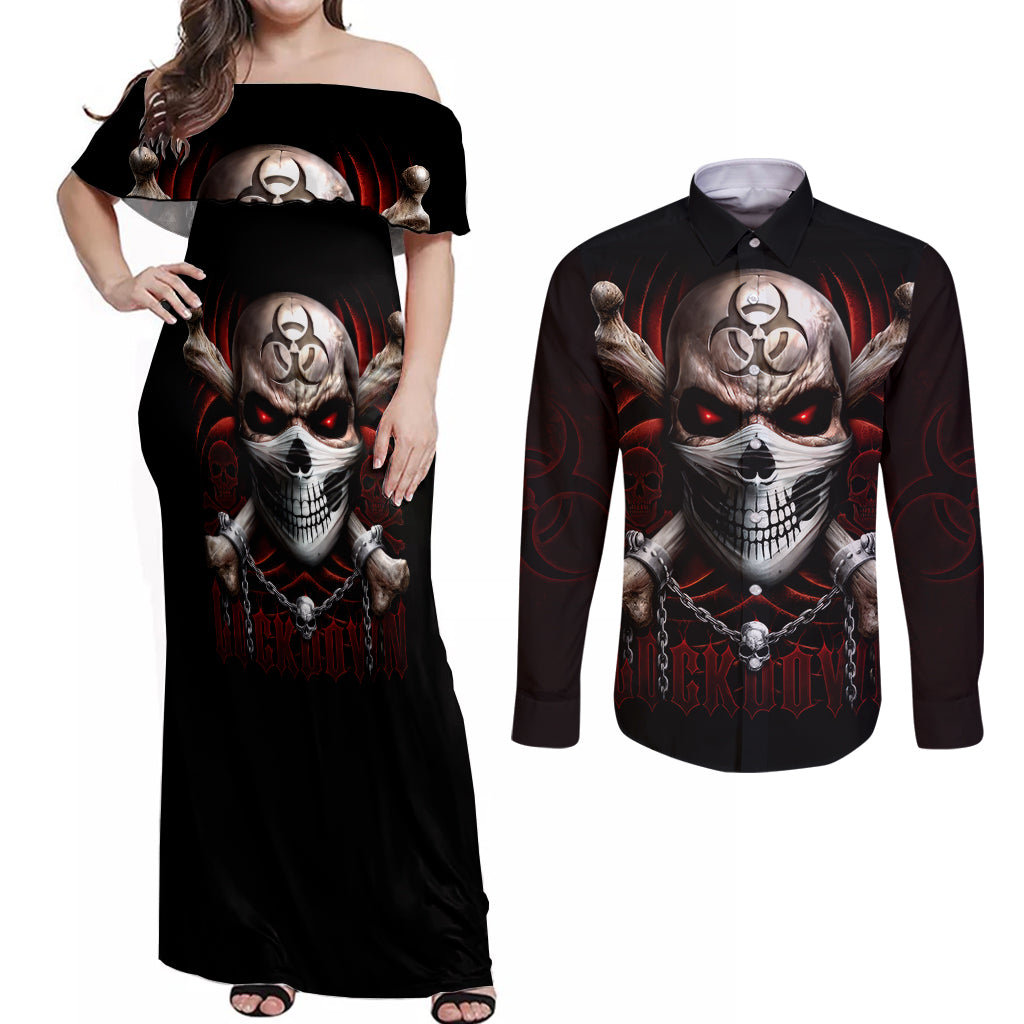 skull-couples-matching-off-shoulder-maxi-dress-and-long-sleeve-button-shirts-blood-skull-survivor