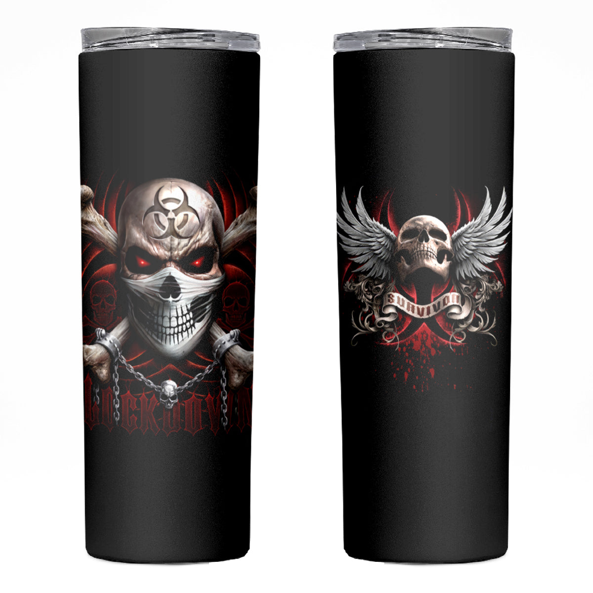 Skull Skinny Tumbler Blood Skull Survivor