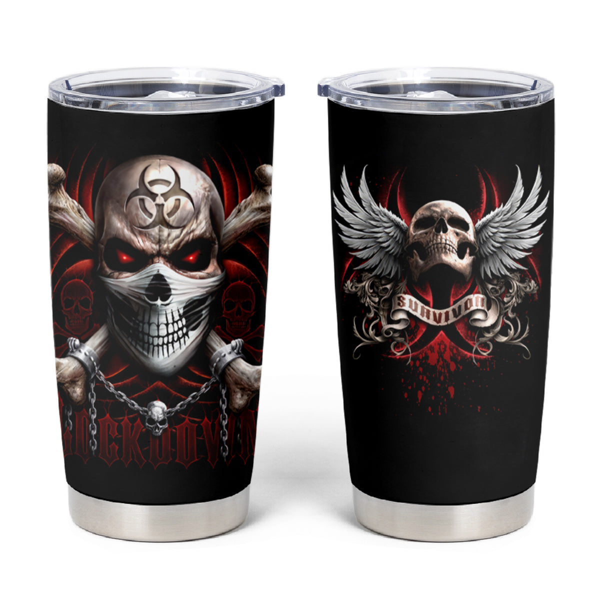 Skull Tumbler Cup Blood Skull Survivor