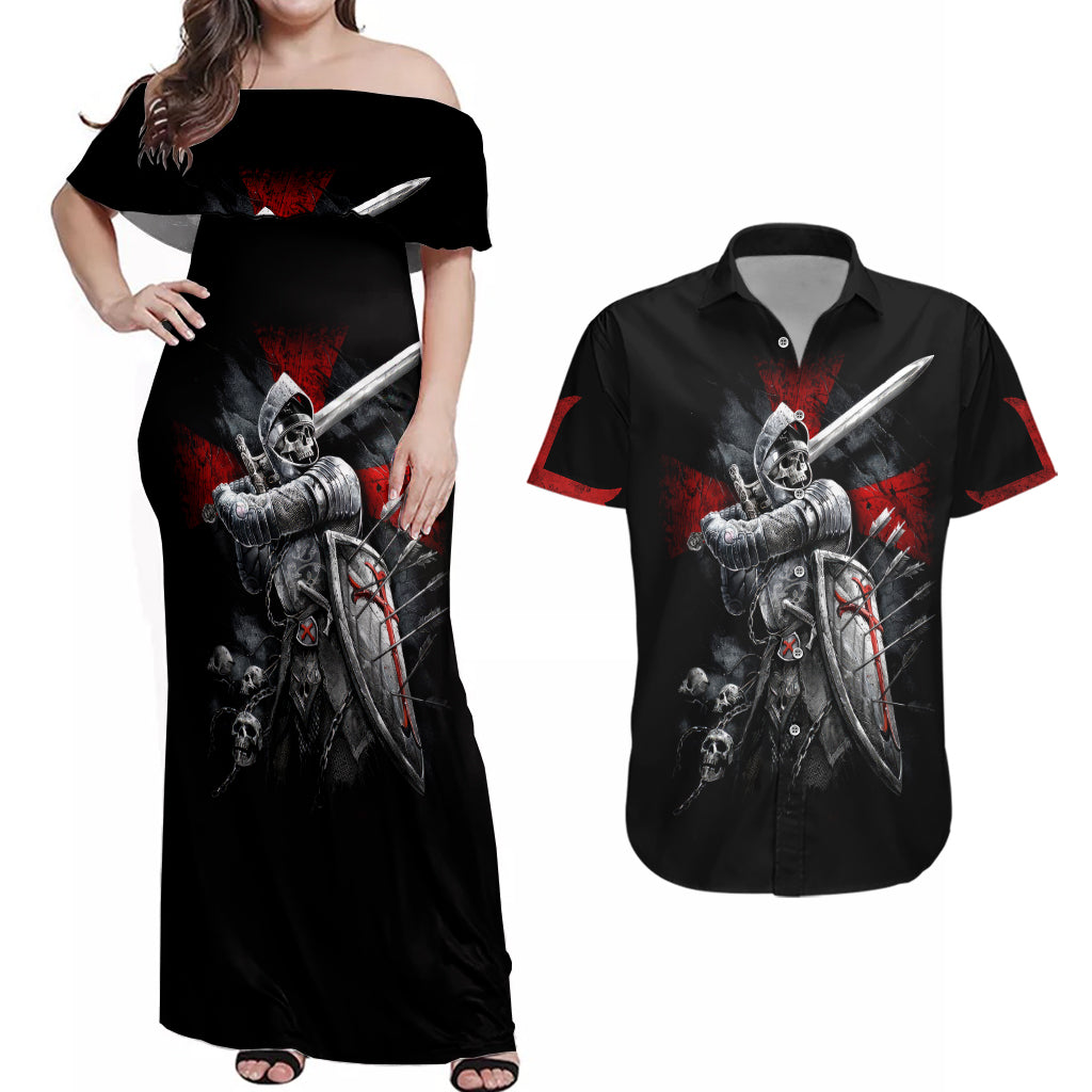 skull-couples-matching-off-shoulder-maxi-dress-and-hawaiian-shirt-death-skull-crusader