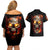 skull-couples-matching-off-shoulder-short-dress-and-hawaiian-shirt-fire-skull-tattoo-scream