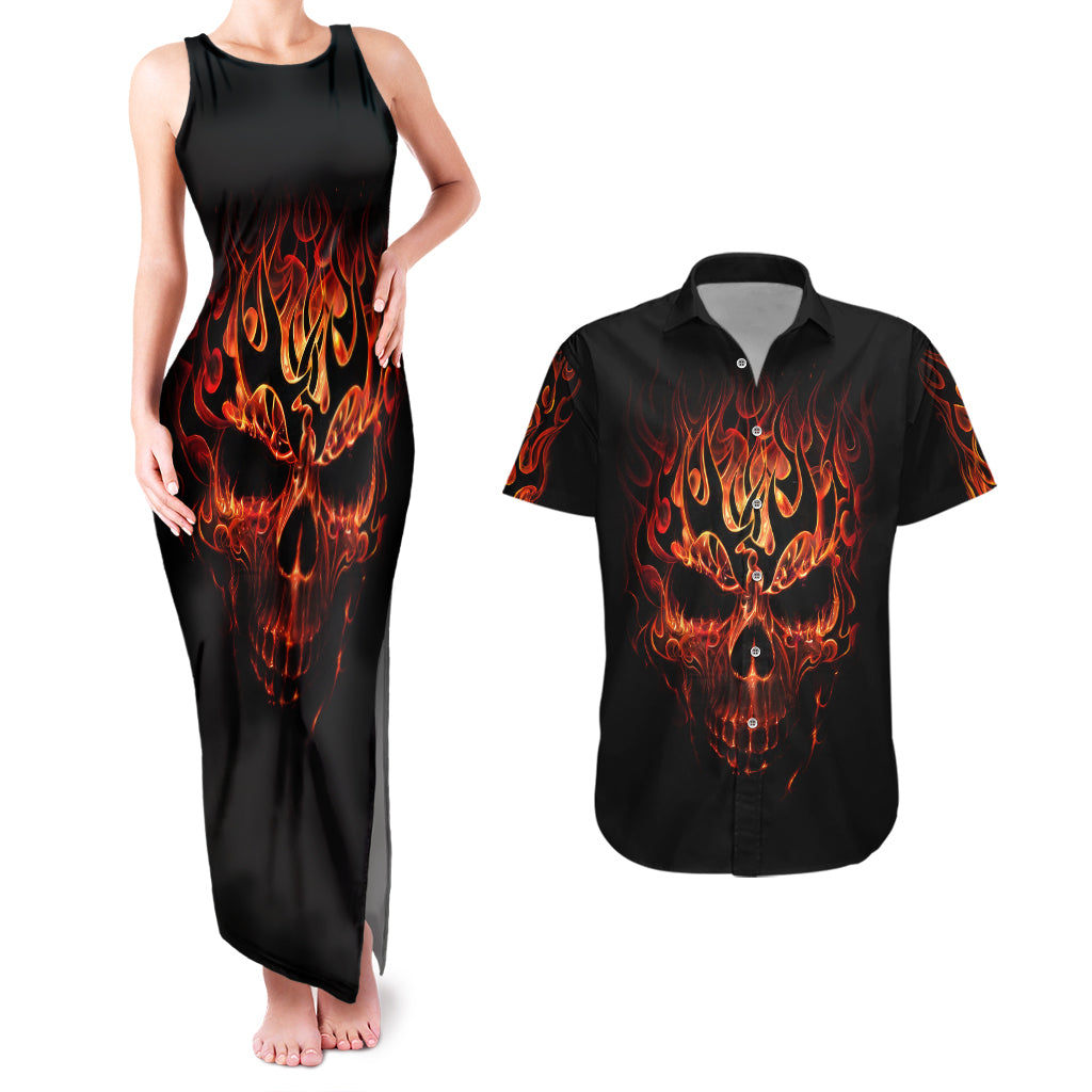 skull-couples-matching-tank-maxi-dress-and-hawaiian-shirt-fire-skull-tattoo-scream