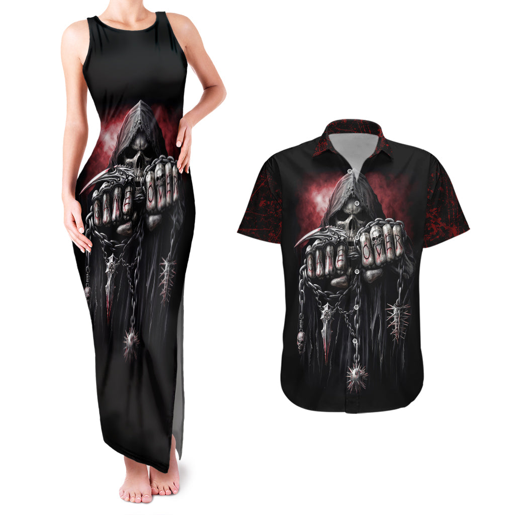 skull-couples-matching-tank-maxi-dress-and-hawaiian-shirt-death-skull-game-over