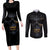 skull-couples-matching-long-sleeve-bodycon-dress-and-long-sleeve-button-shirts-golden-skull-gangster