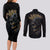 skull-couples-matching-long-sleeve-bodycon-dress-and-long-sleeve-button-shirts-golden-skull-gangster