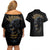 skull-couples-matching-off-shoulder-short-dress-and-hawaiian-shirt-golden-skull-gangster